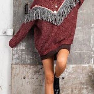 🧡 5/$25 Closet Clear Out sale! Kori American Oversized Fringe Sweater S